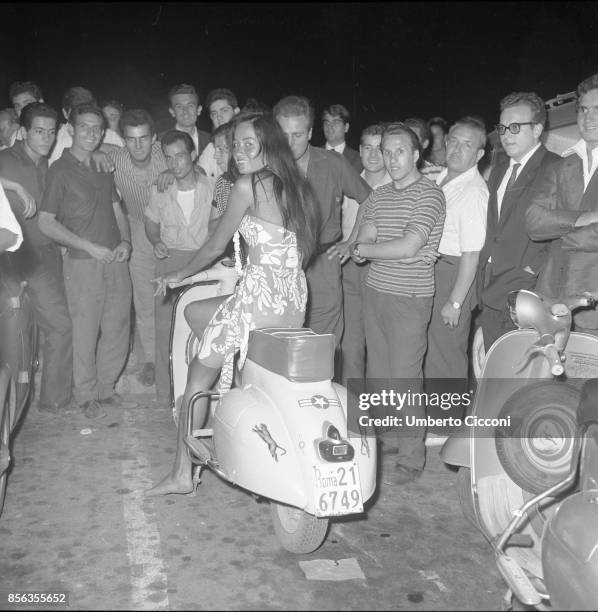 Rome A Polynesian actress rides a Piaggio Vespa