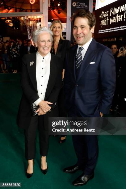 Glenn Close and Festival director Karl Spoerri attend the 'The Wife' premiere at the 13th Zurich Film Festival on October 1, 2017 in Zurich,...