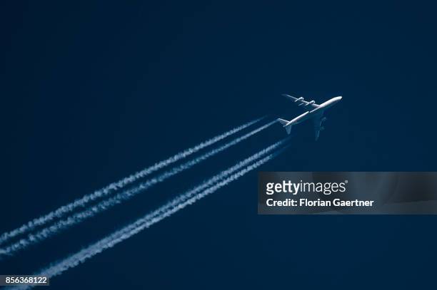 Plane is pictured above the airport Schoenefeld on September 29, 2017 in Berlin, Germany.