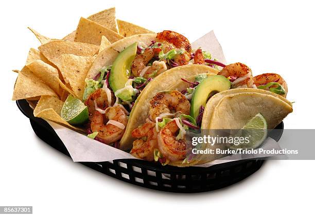 soft tacos in basket - taco 個照片及圖片檔