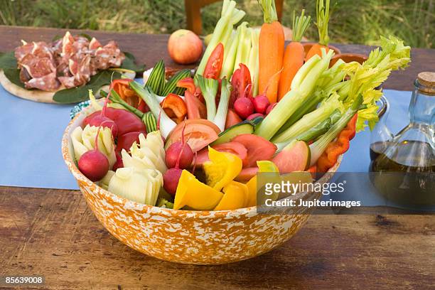 pinzimonio raw vegetables - cruet stock pictures, royalty-free photos & images