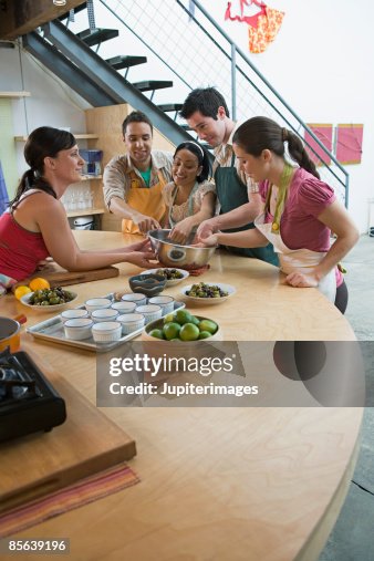 Students tasting batter Students tasting batter