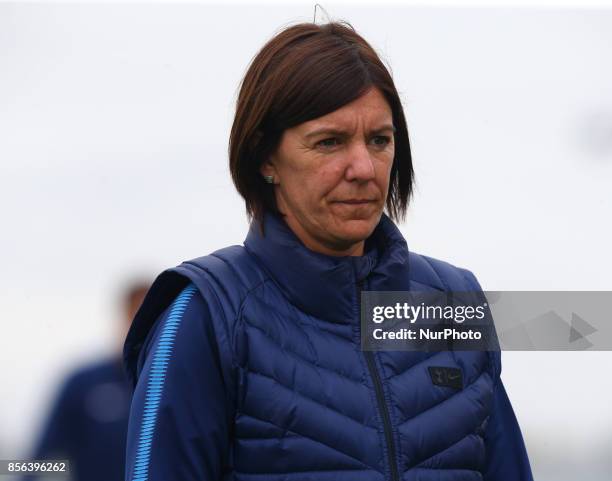 First Team Manager Karen Hill of Tottenham Hotspur Ladies during Women's Super League 2 match between Tottenham Hotspur Ladies against Aston Villa...