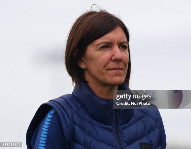 First Team Manager Karen Hill of Tottenham Hotspur Ladies during Women's Super League 2 match between Tottenham Hotspur Ladies against Aston Villa...