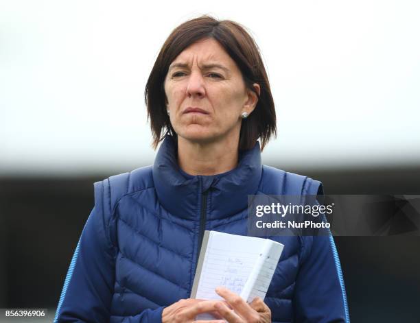 First Team Manager Karen Hill of Tottenham Hotspur Ladies during Women's Super League 2 match between Tottenham Hotspur Ladies against Aston Villa...