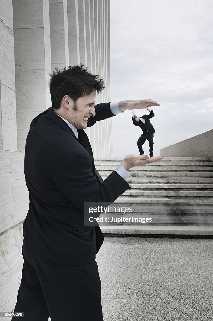 Side view of playful men