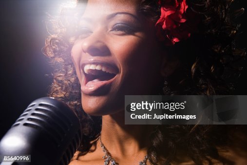 Singer performing in nightclub
