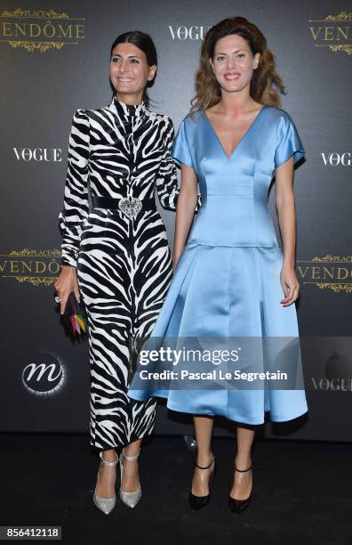 Sara Battaglia and Giovanna Battaglia attend the Irving Penn Exhibition Private Viewing Hosted by Vogue as part of the Paris Fashion Week Womenswear...