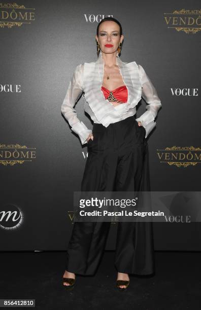 Carolina Parsons attends the Vogue Party as part of the Paris Fashion Week Womenswear Spring/Summer 2018 at Le Petit Palais on October 1, 2017 in...