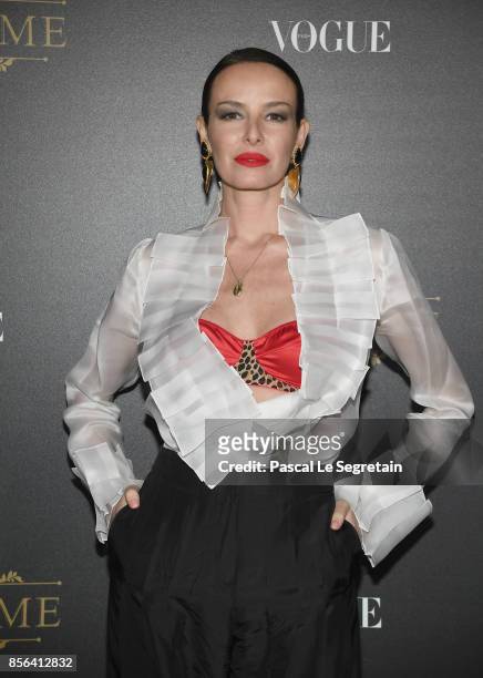 Carolina Parsons attends the Vogue Party as part of the Paris Fashion Week Womenswear Spring/Summer 2018 at Le Petit Palais on October 1, 2017 in...