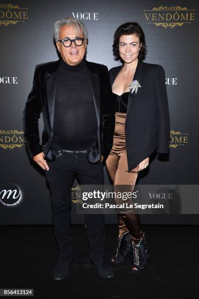 Giuseppe Zanotti and guest attend the Irving Penn Exhibition Private Viewing Hosted by Vogue as part of the Paris Fashion Week Womenswear...