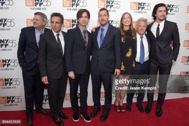 Ted Sarandos, Ben Stiller, Noah Baumbach, Adam Sandler, Elizabeth Marvel, Dustin Hoffman and Adam Driver attend the New York Film Festival premiere...