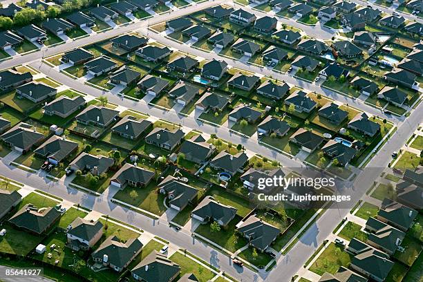 aerial view of suburban neighborhood, texas - american suburb neighborhood 個照片及圖片檔