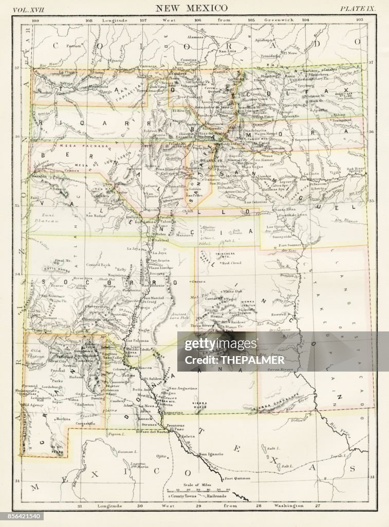 New Mexico map 1884