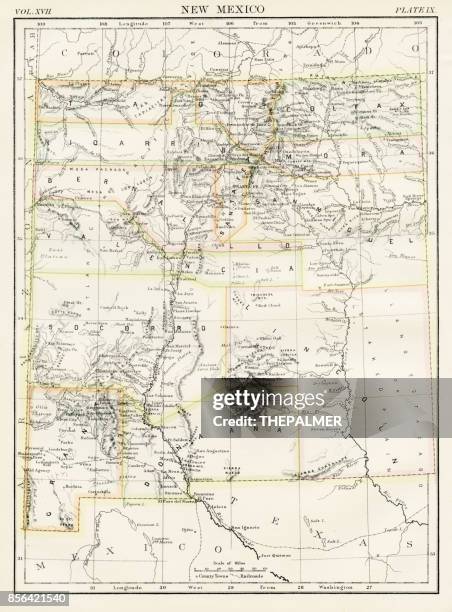 新墨西哥地圖 1884 - new mexico 幅插畫檔、美工圖案、卡通及圖標