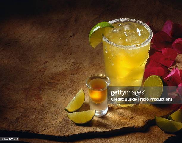 margarita and shot - tequila shot stock pictures, royalty-free photos & images