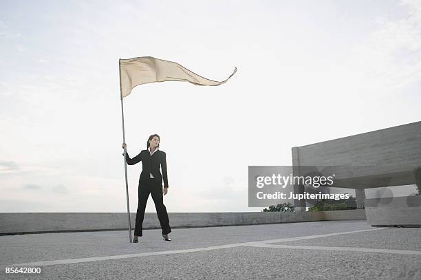 woman holding flag - holding flag stock pictures, royalty-free photos & images