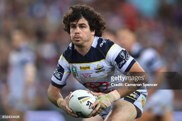 Jake Granville of the Cowboys runs the ball during the 2017 NRL Grand Final match between the Melbourne Storm and the North Queensland Cowboys at ANZ...