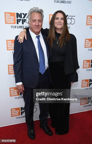 Dustin Hoffman and Lisa Hoffman attend The 55th New York Film Festival - "Meyerowitz" at Alice Tully Hall on October 1, 2017 in New York City.