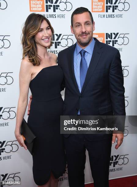 Adam Sandler and Jackie Sandler attend The 55th New York Film Festival - "Meyerowitz" at Alice Tully Hall on October 1, 2017 in New York City.