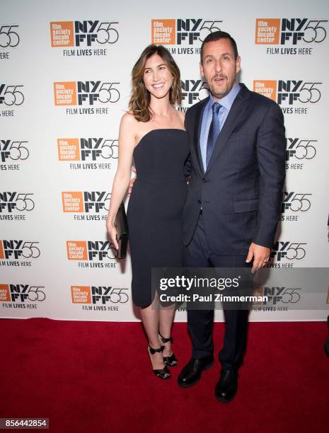 Jackie Sandler and actor Adam Sandler attend the 55th New York Film Festival screening of "Meyerowitz Stories" at Alice Tully Hall on October 1, 2017...