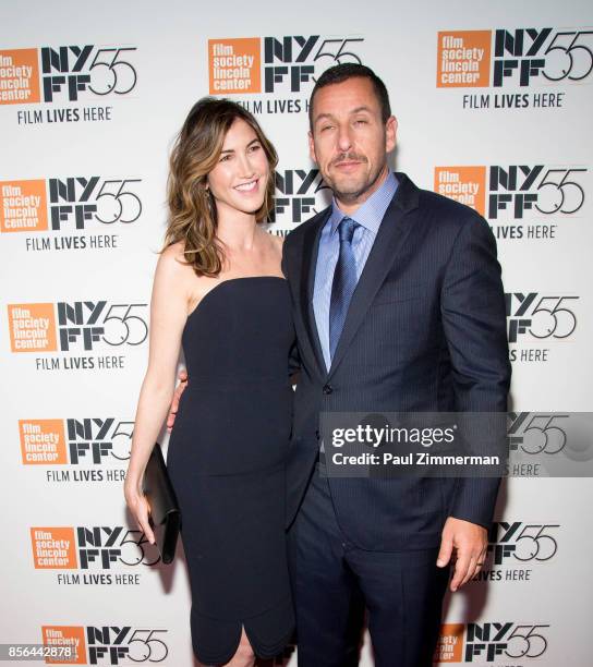 Jackie Sandler and actor Adam Sandler attend the 55th New York Film Festival screening of "Meyerowitz Stories" at Alice Tully Hall on October 1, 2017...
