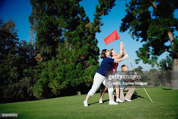 Women Having Fun On Golf Course, Foto de stock