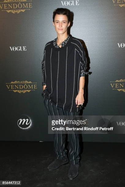 Agathe Mougin attends Vogue Party as part of the Paris Fashion Week Womenswear Spring/Summer 2018 at on October 1, 2017 in Paris, France.