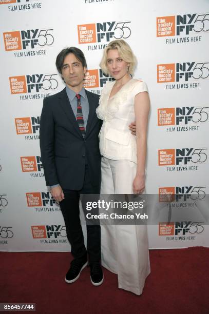 Noah Baumbach and Greta Gerwig attend "Meyerowitz Stories" screening during the 55th New York Film Festival at Alice Tully Hall on October 1, 2017 in...