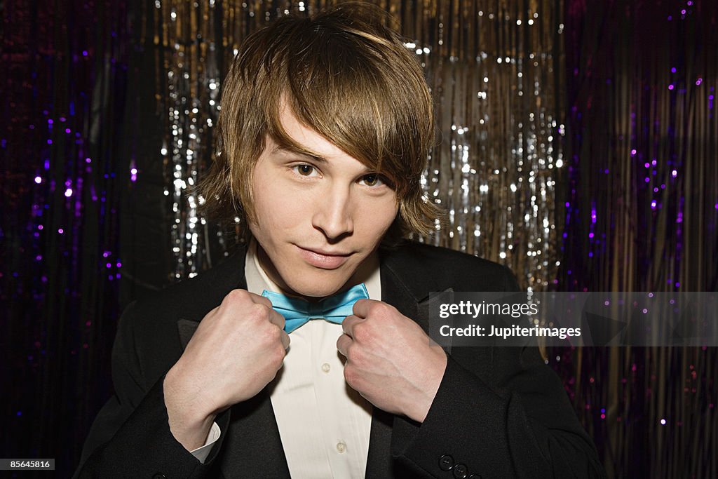 Well dressed teenage boy at prom