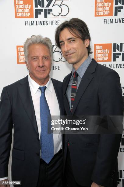 Dustin Hoffman and Noah Baumbach attend "Meyerowitz Stories" screening during the 55th New York Film Festival at Alice Tully Hall on October 1, 2017...