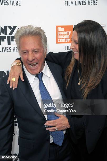 Dustin Hoffman and Lisa Hoffman attend "Meyerowitz Stories" screening during the 55th New York Film Festival at Alice Tully Hall on October 1, 2017...