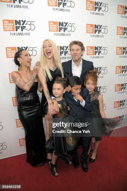Mela Murder, Bria Vinaite, Willem Dafoe, Brooklynn Prince, Christopher Rivera and Valeria Cotto attend "The Florida Project" screening during the...
