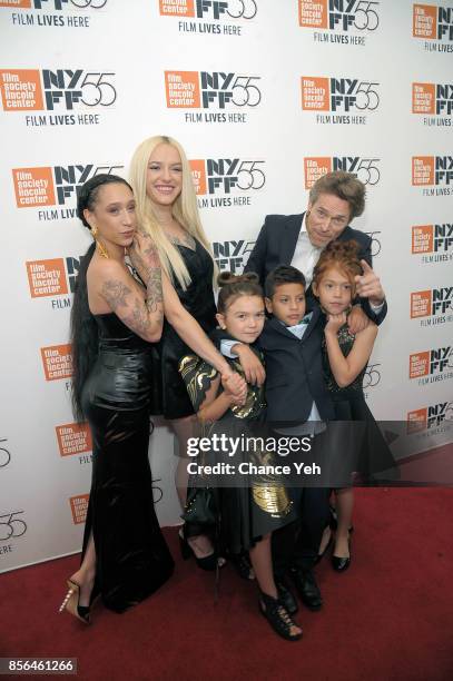 Mela Murder, Bria Vinaite, Willem Dafoe, Brooklynn Prince, Christopher Rivera and Valeria Cotto attend "The Florida Project" screening during the...