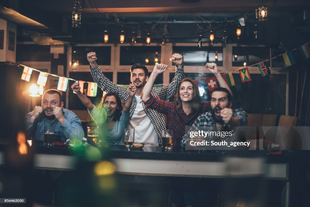 Celebrating in the pub