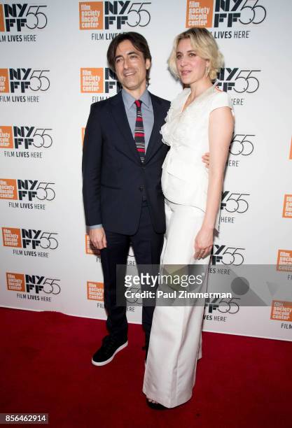 Noah Baumbach and Greta Gerwig attend the 55th New York Film Festival - "Meyerowitz Stories" at Alice Tully Hall on October 1, 2017 in New York City.