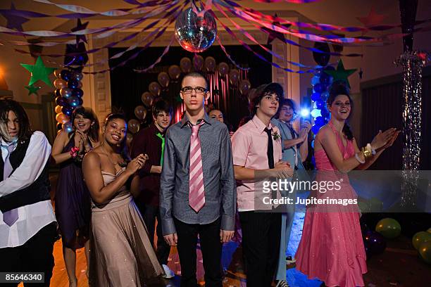 awkward teenage boy at prom - awkward stockfoto's en -beelden