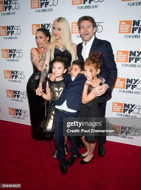 Mela Murder, Bria Vinaite, Willem Dafoe, Brooklyn Prince, Christopher Rivera and Valeria Cotto attend the 55th New York Film Festival - "The Florida...