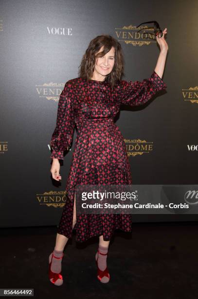 Valerie Lemercier attends Vogue Party as part of the Paris Fashion Week Womenswear Spring/Summer 2018 at on October 1, 2017 in Paris, France.