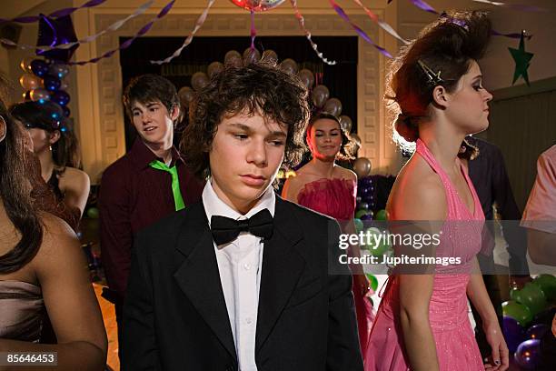 sad teenage boy at prom - prom dancing stock pictures, royalty-free photos & images