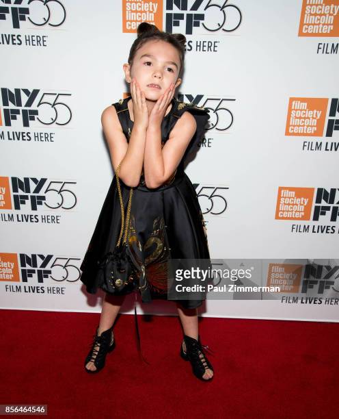 Brooklyn Prince attends the 55th New York Film Festival - "The Florida Project" at Alice Tully Hall on October 1, 2017 in New York City.