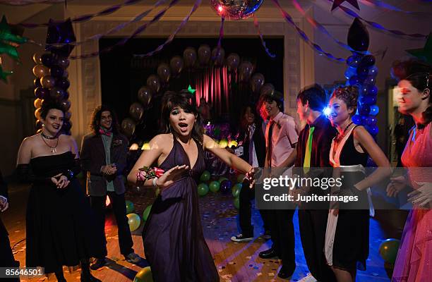 teenagers dancing together at prom - prom dancing stock pictures, royalty-free photos & images