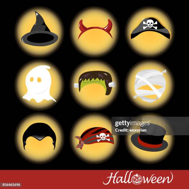 halloween party hats - top knot stock illustrations