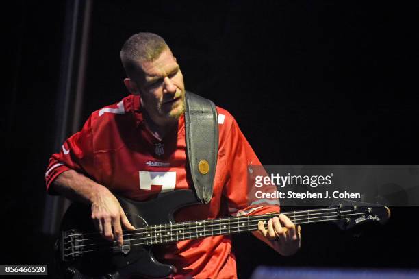 Tim Commerford of Prophets Of Rage performs at Champions Park on October 1, 2017 in Louisville, Kentucky.