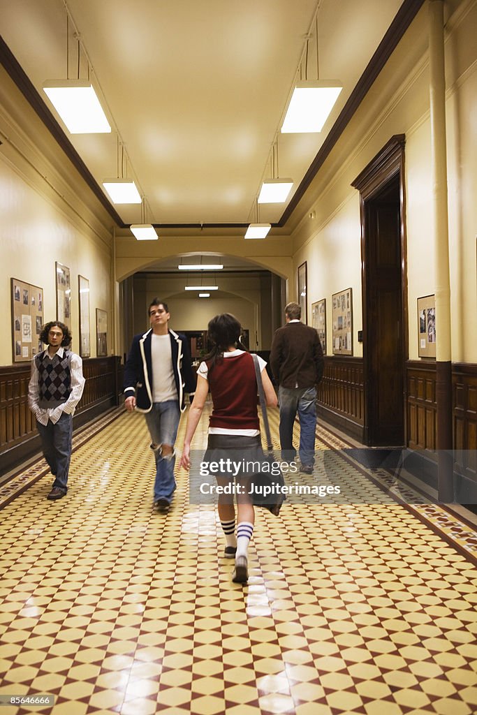 Students Walking In School Hallway HighRes Stock Photo Getty Images