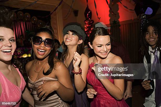 teenagers having fun together at prom - prom dancing stock pictures, royalty-free photos & images