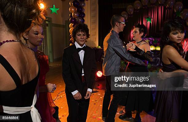 awkward teenage boy at prom - hesitant to dance stock pictures, royalty-free photos & images