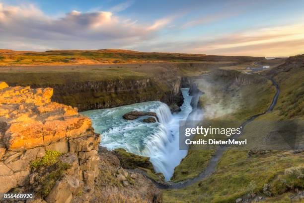 gullfoss waterval in ijsland - reykjavik stockfoto's en -beelden