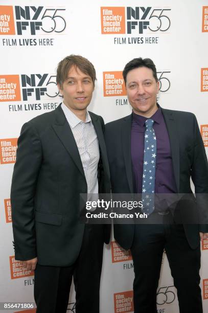 Sean Baker and Chris Bergoch attend "The Florida Project" screening during the 55th New York Film Festival at Alice Tully Hall on October 1, 2017 in...