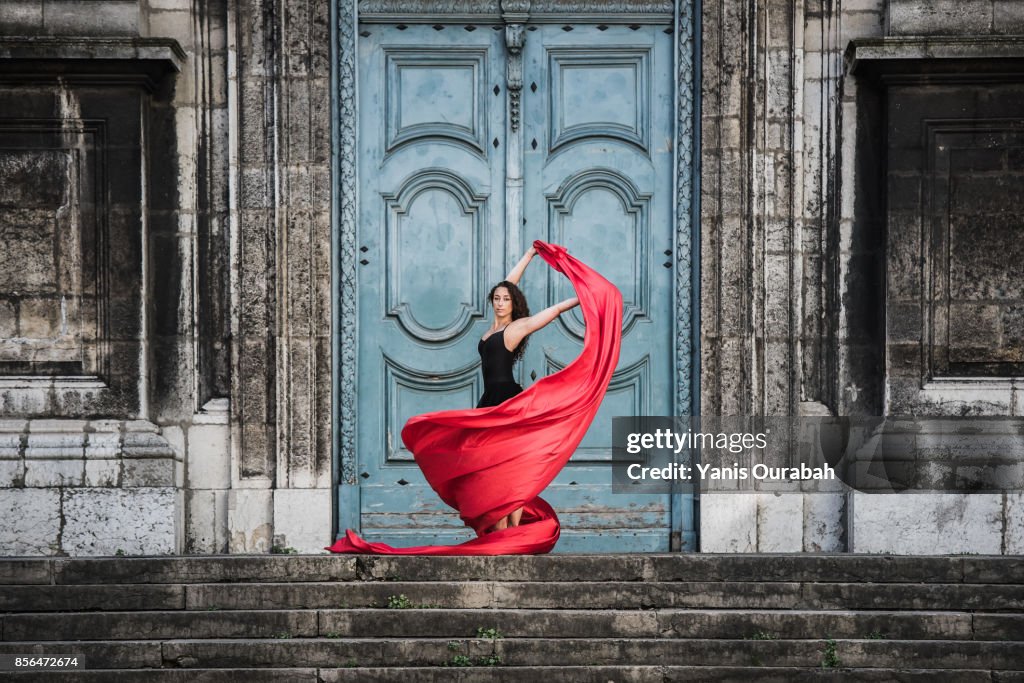 Female ballet dancer dancing in Lyon, France